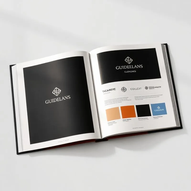 Brandbook with logo guidelines and color schemes