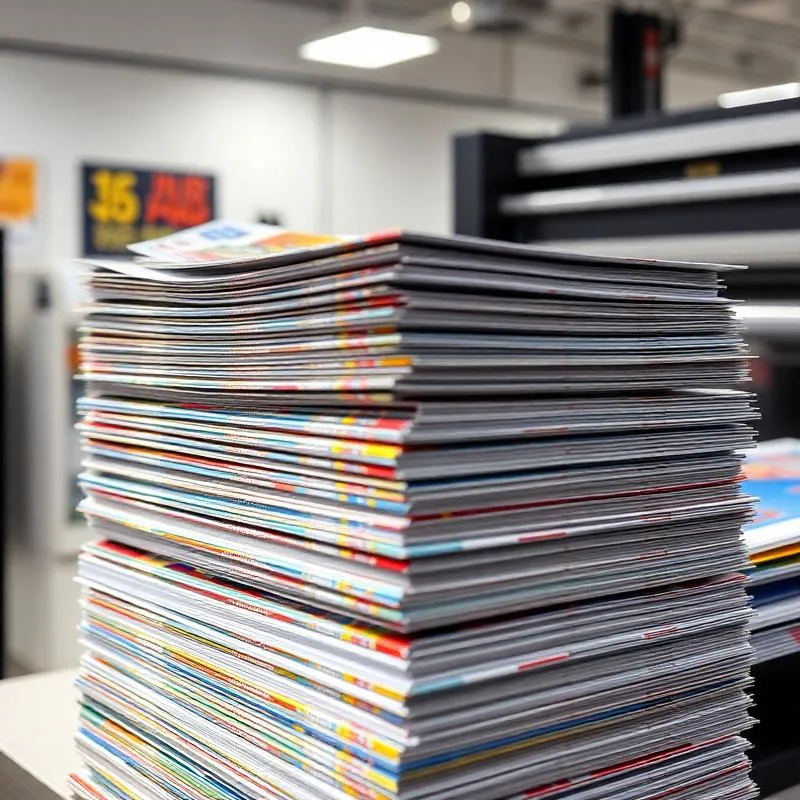 Printed flyers and brochures in high print runs