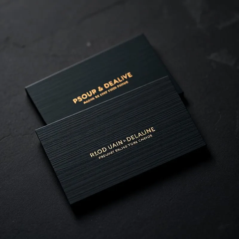 Business cards with gold foil stamping on premium paper
